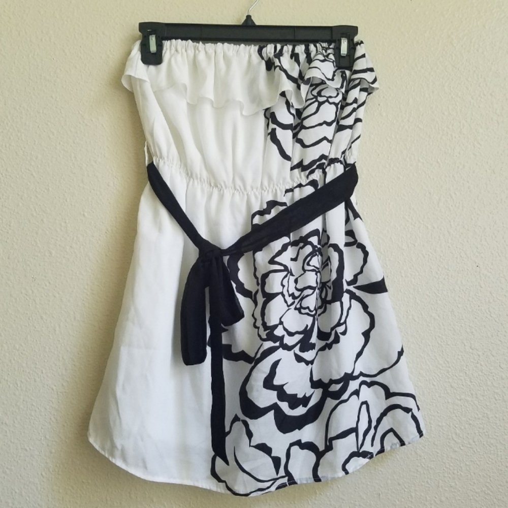 Strapless Floral Blouse